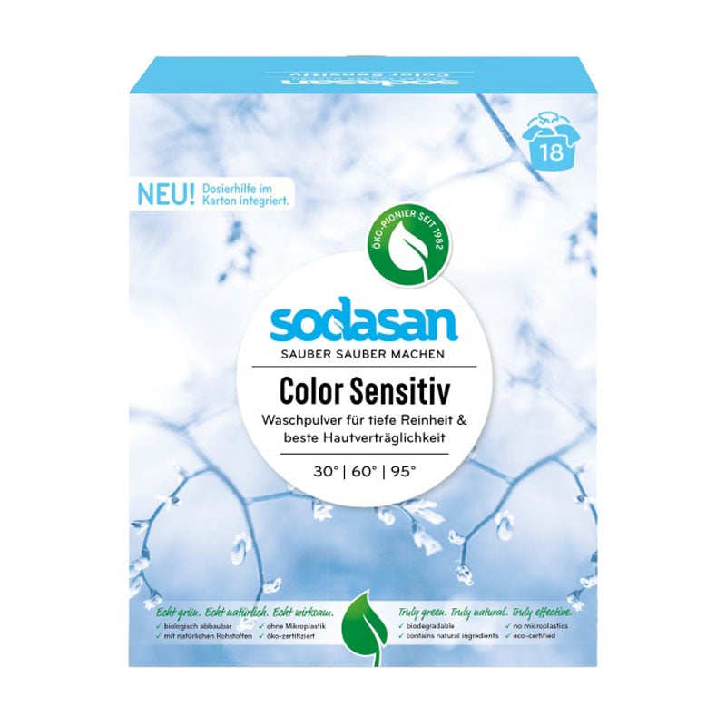 Пральний порошок-концентрат Sodasan Color Sensitiv для чутливої шкіри та для дитячої білизни, 1.01 кг